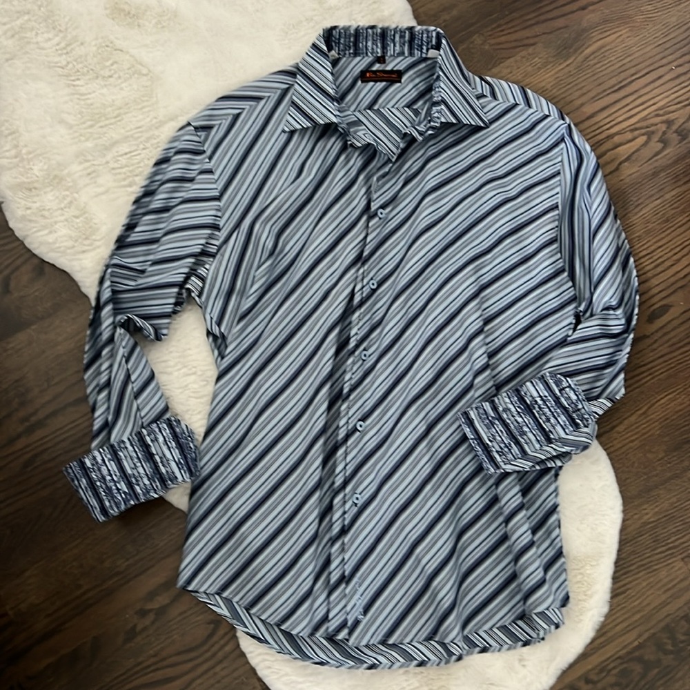 Men’s Ben Sherman blue striped shirt size XL